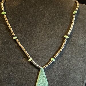 Elegant Green and Dark Gray Necklace
